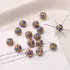 Contas Esféricas Lisas de Esmalte Cloisonné de 10mm Feitas à Mão para Pulseira de Miçangas DIY Chaveiro Material para Joias Acessórios Contas Soltas