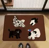 Alfombrillas de Baño Lindas de Dibujos Animados, Alfombrillas Absorbentes de Agua Antideslizantes para Baño, Alfombrillas Tejidas de Lino para el Suelo del Hogar, Resistentes a las Manchas
