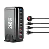 Cargador Pd de Nitruro de Galio de 268W, Cargador de Escritorio Multipuerto de 240W de Venta Caliente Transfronteriza, Adaptador Multifuncional Pd para Laptop