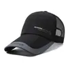 Gorra de béisbol de secado rápido para hombres de mediana edad y ancianos, gorra de malla para deportes al aire libre, letra pequeña, casual, protector solar, visera, gorra de secado rápido