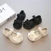 Zapatos Mary Jane de Suela Gruesa para Niñas 2026 Primavera y Otoño Nuevos Estilo JK Francés Tacón Grueso Moño Zapatos de una Sola Hebilla para Niños Mayores