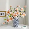 Flor de Magnolia Simulada Realista de Gama Alta Estilo Chino Nuevo Decoración Zen para el Hogar y el Hotel Paisajismo Arte Floral Transfronterizo