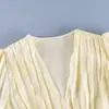 Vestido Novo Estilo Primavera e Verão com Mangas Bufantes Longas, Ajuste na Cintura, Corte A para Mulheres, Design Estiloso e Elegante 2026 Transfronteiriço