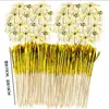 50 Palillos de Paraguas para Platos Fríos, Decoraciones para Repostería, Fiesta Hawaiana, Paraguas de Palmera, Palillos de Paraguas de Sandía, Palillos Desechables de Fruta para Manualidades