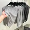 Camisa base de manga larga a rayas con cuello redondo, nueva y elegante, para mujer, a la moda y versátil, elástica, adelgazante y adecuada para el trabajo.
