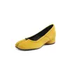 Zapatos Nuevos de Piel de Oveja Cómodos y Suaves para Mujer, Zapatos Casuales de Piel Genuina de Tacón Medio, Tacón Cuadrado, Caña Baja, Zapatos Pequeños de Cuero para Todas las Estaciones