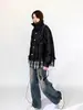 Chaqueta de Tejido a Cuadros con Empalme Estilo Pequeño Fragante High Street Americano para Hombre Diseño Falso de Dos Piezas Tendencia Suelta Ropa de Abrigo de Algodón
