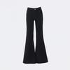 Pantalones acampanados de tiro bajo estilo americano picante, corte ajustado, drapeados hasta el suelo, versátiles, jeans para mujer, otoño e invierno, jeans con forro polar
