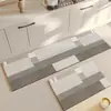 Tapete de Piso de Tierra de Diatomeas Estilo Wabi-Sabi para Uso Doméstico, Tira Larga, Absorbente de Agua, Secado Rápido, Antideslizante, Fácil de Mantener, Resistente al Desgaste, Tapete de Cocina