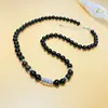 Plata de ley S925 ágata negro natural estilo Chanel elegante lujo ligero alta calidad para hombre y mujer pequeño colgante de cintura collar de pareja