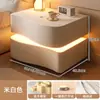 Mesa de cabeceira cor creme para quarto, uso doméstico criativo, nova moderna minimalista inteligente de alta qualidade em madeira maciça com armazenamento para sala de estar