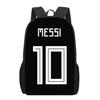 Mochila Messi Mundial de Fútbol Alrededores Mochila Escolar para Estudiantes Gran Capacidad Poliéster Mochila Reductora de Carga Bolsa para Computadora Dibujos Animados