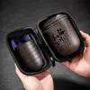 Conjunto de Chá Kung Fu de Viagem em Argila Roxa Portátil de Luxo Leve com Xícaras de Chá de Infusão Rápida, Separação de Chá e Água, Bandeja de Chá para Exterior, Conjunto Completo