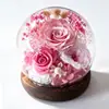 Caja de regalo con tapa esférica de cristal, flor eterna, rosa verdadera, girasol, flor eterna de Yunnan, regalo para San Valentín y el Día de la Madre.