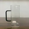 Taza de Agua Fría de Vidrio de Borosilicato de Alta Calidad con Tubo de Succión Taza de Vidrio de Una Sola Capa Taza de Agua Cuadrada para el Hogar Taza de Jugo Taza de Leche