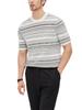 Suéter Masculino Americano Novo de Verão com Gola Redonda e Manga Curta com Textura Ajuste Slim Camiseta Casual Masculina Europeia e Americana de Manga Meia