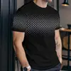 Camiseta de manga corta de verano para hombre de marca independiente con estampado 3D, suéter deportivo casual, camiseta de cuello redondo para hombre