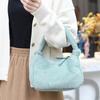 Bolsa Esponjosa de Otoño e Invierno Portátil Mini Suave Linda Bolso de Hombro Cruzado Bolso Gordo Peluche Bolso de Mano Versátil