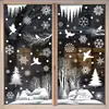 Decoraciones Navideñas Blanco Soñador Reno Copo de Nieve Pegatinas Electrostáticas Colibrí Casa de Nieve Feliz Navidad Pegatinas para Vidrio