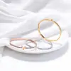 Nuevo estilo coreano de moda pulsera abierta de acero de titanio de alta calidad en forma de V para mujer pulsera de lujo ligero ins para mujer pulsera chapada en 18K