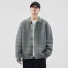 Invierno Nueva Llegada Cálido Cárdigan de Solapa Suéter para Hombre Holgado Talla Extra Retro Juventud Suéter de Punto Combinable Casual Moderno Marca