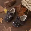 Sapatos de Princesa Pelúcia Quente Bolinhas Estilo Coreano para Meninas 2026 Novo Inverno Menina de Bebê Solado Macio Versátil Mary Jane de Algodão