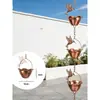 Techo de Patio Estilo Chino Flor Dorada Estilo Colibrí Cadena de Lluvia Engrosada Guía de Agua Reemplazo de Bajante para Tubería de Agua Renovación de Patio No