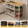 Estante de almacenamiento para cocina, cesta multifuncional para verduras, encimera de corte, estante de almacenamiento para microondas y utensilios de cocina, gabinete lateral, mesa multicapa