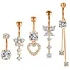 Popular Anel de Umbigo Transfronteiriço Amazon Venda Quente Joia de Umbigo Cravejada com Zircônia Botão de Umbigo Argola de Umbigo Conjunto de Joias para Piercing