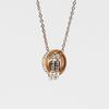 Collar de Cintura Pequeña Moderno y de Moda para Mujer, Cadena de Clavícula de Doble Anillo de Circonita, Acero Titán Oro Rosa Venta al por Mayor Moda Versión Coreana