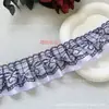 Varios Accesorios de Encaje Negro Satén Plisado con Ribete de Encaje, Accesorios para el Cabello, Cintas para Abanico, Materiales Decorativos Hechos a Mano para Manualidades