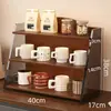 Estante de acrílico para escritorio, portavasos, estante de almacenamiento multicapa para vasos de agua, organizador de tazas de té y juego de té para mesa