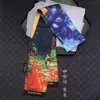 Bufanda de Seda con Cinta Pintura al Óleo de Van Gogh de Primavera y Otoño Bufanda Sencilla de Calle Europea y Americana Versátil Corbata Pequeña Bufanda de Seda