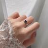 Plata de Ley s925 Forma de Corazón Retro con Goteo de Aceite Corazón Melocotón Amor Amor Anillo de Apertura de Anillo Coreano Dongdaemun de Lujo Ligero ins Tendencia