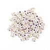 100 Peças/Pacote acrílico quadrado branco dourado letras lavadas contas soltas diy roupa pulseira Acessórios Atacado