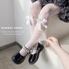 Medias para niñas verano delgadas Lolita para niños leggings de lazo verano hasta la rodilla danza huecas de malla calcetines