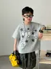 Roupas Infantis Camiseta Estampada de Manga Curta Kidsren's 2026 Verão Novo Estilo Roupas Casuais Bonitas para Meninos Roupas de Verão para Crianças Maiores Meia-Manga