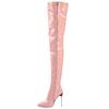 Botas de Cano Alto Amazon Transfronteiriças 2025 Salto Metálico 11cm Salto Ultra-Alto Botas de Moda para Mulheres Salto Agulha Faz as Pernas Parecerem Mais Longas
