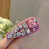 Super Flash Rosa Hairpin Love Crystal High-end Sense Bangs Clip Headwear Sweet Girl Side Clip Duckbill Clip Headwear Mulheres
