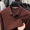 Camisa tipo polo de manga larga para hombre de comercio exterior transfronterizo, nuevo estilo primavera y otoño, cuello camisero, casual de negocios, camiseta versátil de color liso 3