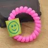 Elástico de Cabelo de Tecido com Rosto Sorridente de Princesa Sereia, Corda de Cabelo Preta Estilo Coreano, Acessório de Cabelo Novo para Streetwear de Menina