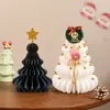 Conjunto de Acessórios para Árvore de Natal 3D em Favo de Mel Árvores Pequenas de Papel Decoração de Mesa Adereços para Criar Atmosfera Festiva