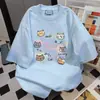 Camiseta de Manga Corta con Estampado de Dibujos Animados Estilo Japonés Fresco Graffiti 2026 Verano Nuevo Casual Holgado Vintage Top