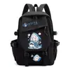 Mochila de Dibujos Animados Anime Tiburón Chica Gawr Gura, para Niños y Niñas, Estudiantes de Primaria y Secundaria, Gran Capacidad, Bolso Escolar Casual