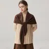 Xale lenço triangular de cashmere para mulheres, cachecol quente de tricô de lã, novo manto de outono e inverno, versátil