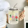 Vaso de vidrio de gran capacidad ml para uso doméstico, vaso para jugo y bebidas, nuevo vaso con popote de alta apariencia para mujer, adecuado para preparar té