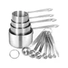 Juego de Cucharas Medidoras de Acero Inoxidable 430 con Báscula, Juego de Cucharas Medidoras para Hornear, Cuchara Medidora para Harina y Café, Cuchara para Condimentos de Cocina, Cuchara