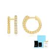 Pendientes Dorados de Plata de Ley 925 Versátiles Exquisitos de Moissanita Estilo Chanel Pequeño Superpuestos Lujo Ligero Pendientes de Alta Gama Transfronterizos