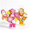 Cartão de Cumprimentos para Buquê do Dia do Professor DIY Artesanal Infantil 3D Criativo Presente Kit de Material para Jardim de Infância para Professores