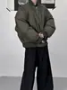 Chaqueta de Moda de Diseño Acolchada de Algodón para Hombre Costuras Invierno Cuello Chaqueta Acolchada de Algodón Suelta Moderna Corta Top Combinable para Hombre
